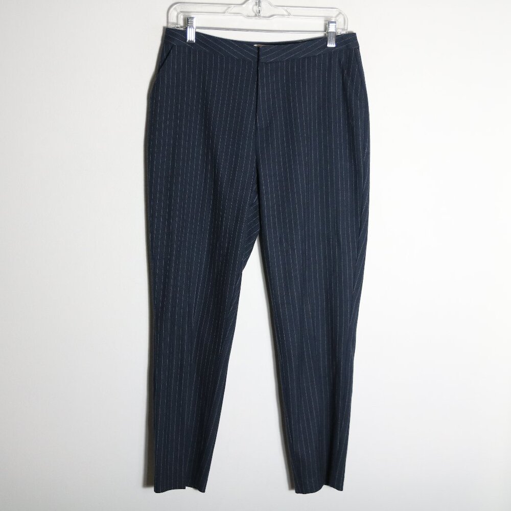 L'AGENCE Sawyer Navy Pinstripe Trousers